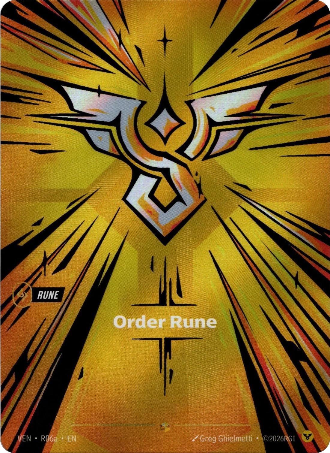 Order Rune (Alternate Art) - R06a [Vendetta] [Foil]