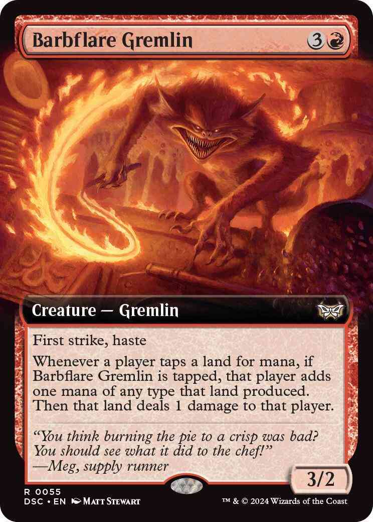 Barbflare Gremlin [55] [Extended Art] [Duskmourn: House of Horror: Commander] [Non-Foil]