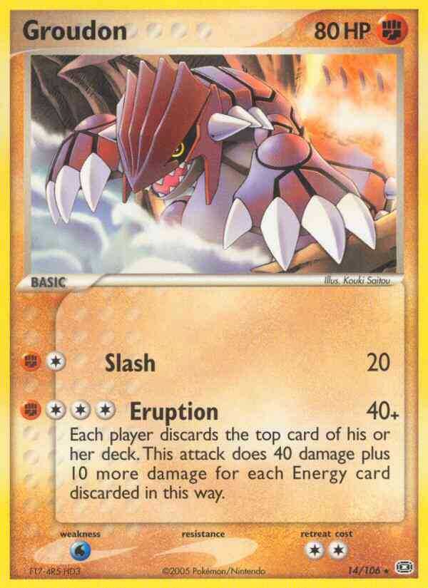 Groudon - 14/106 - Rare [ex9-14] [Non-Holo]