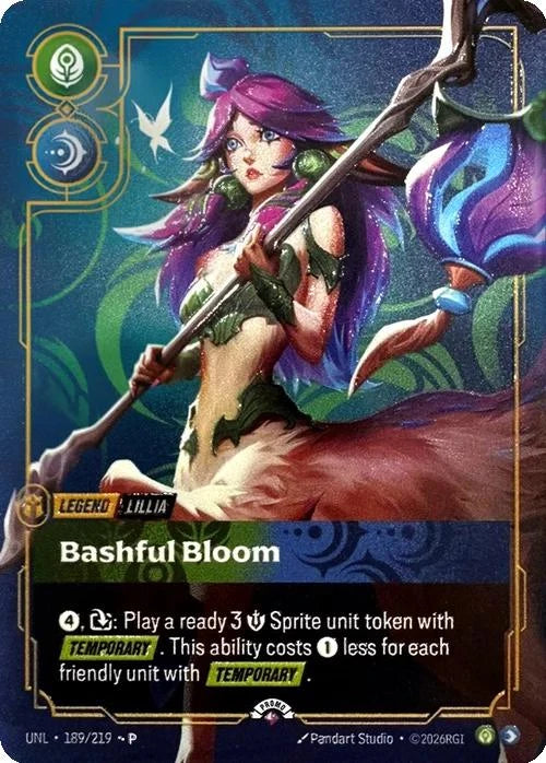Bashful Bloom (Lillia) (Metal) (Prize Wall) - 189/219 [Riftbound Organized Play Promotional Cards] [Non-Foil]