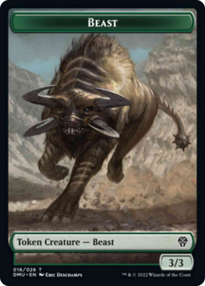 Beast Token (16) // Kavu Token (12) [DMU/DMC Set Symbol] [Dominaria United: Commander: Tokens] [Non-Foil]