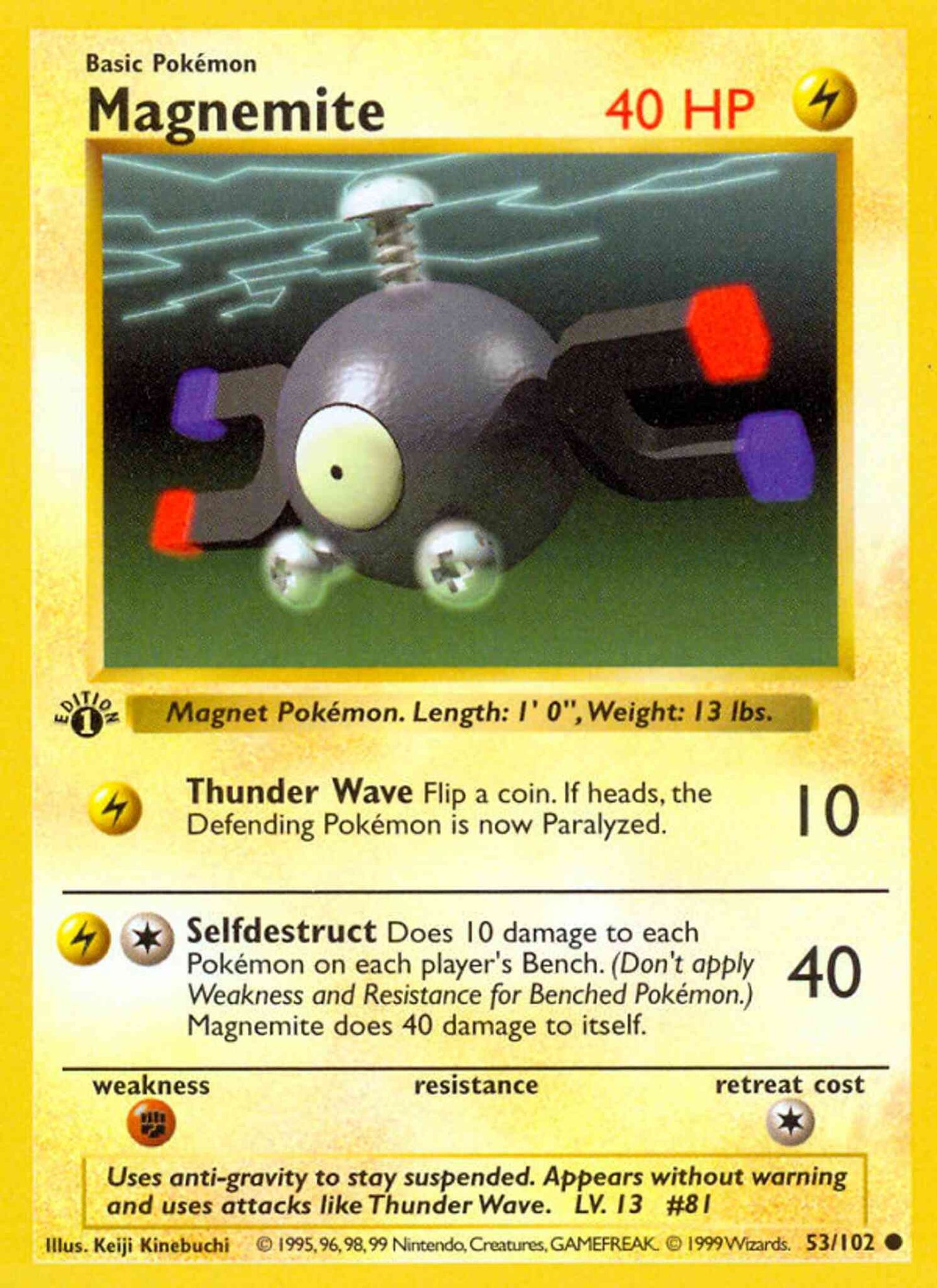 Magnemite - 53/102 - Common - 1st Edition [base1-53] [Non-Holo]