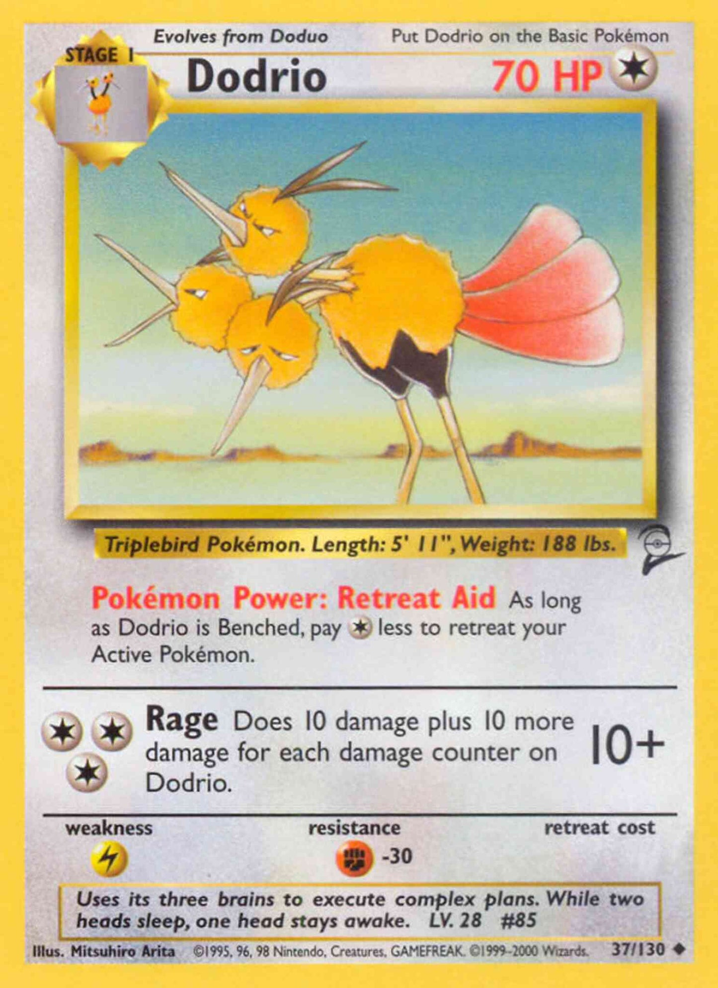 Dodrio - 37/130 - Uncommon [base4-37] [Non-Holo]