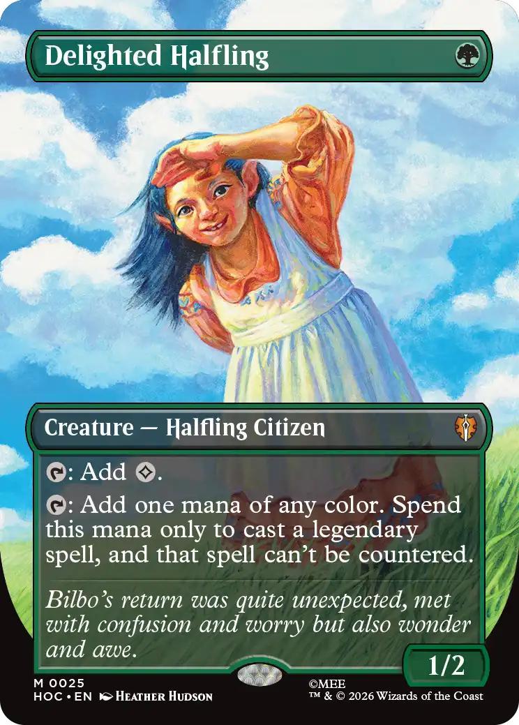 Delighted Halfling [25] [Borderless] [Classic Artist] [The Hobbit: Commander] [Non-Foil]