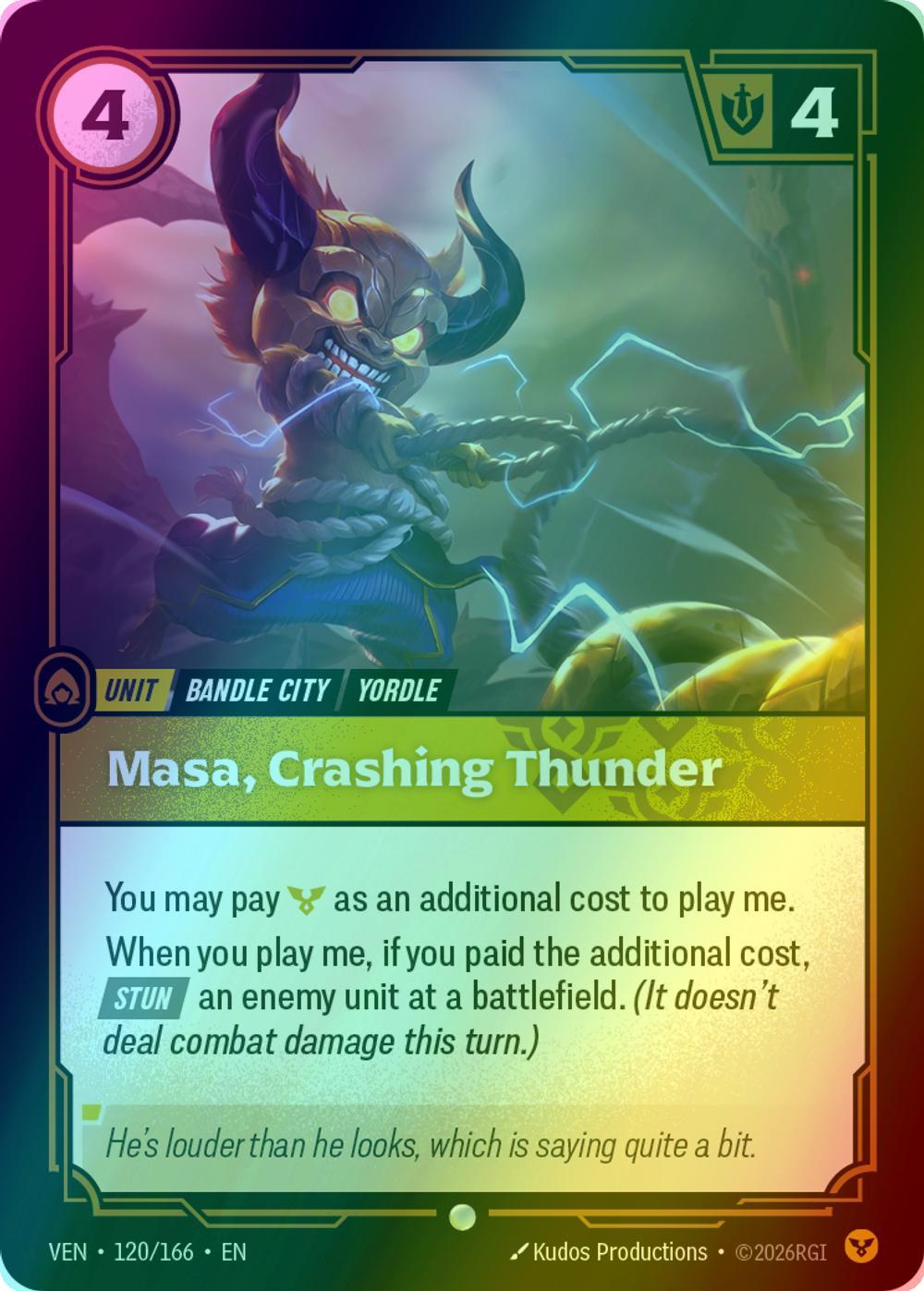 Masa, Crashing Thunder - 120/166 [Vendetta] [Foil]