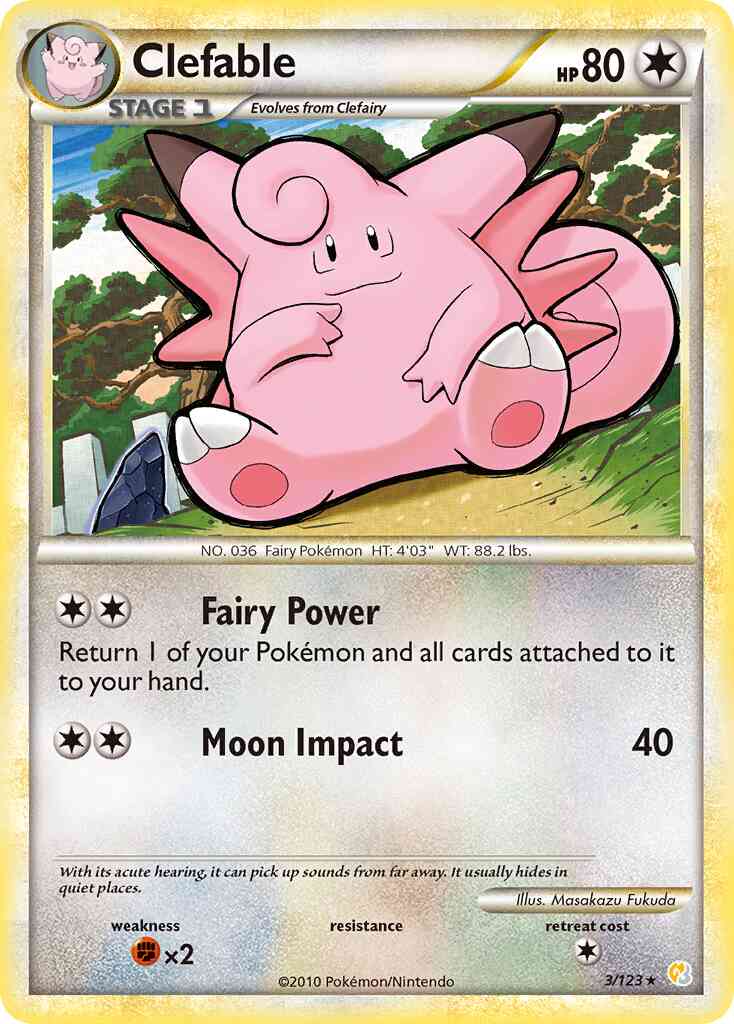Clefable - 3/123 - Rare Holo [hgss1-3] [Reverse Holo]