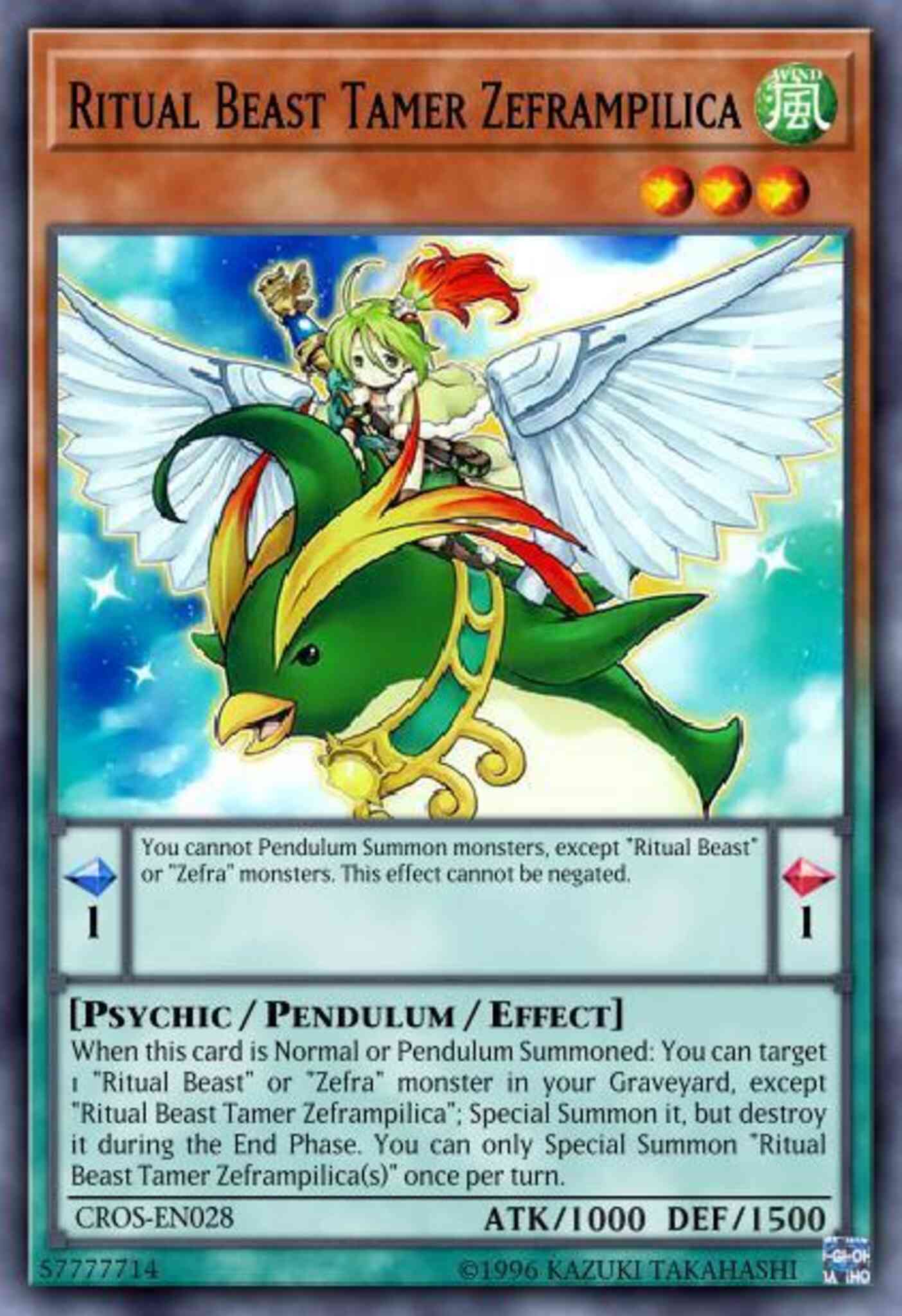 Ritual Beast Tamer Zeframpilica - CROS-EN028 - Common - Unlimited