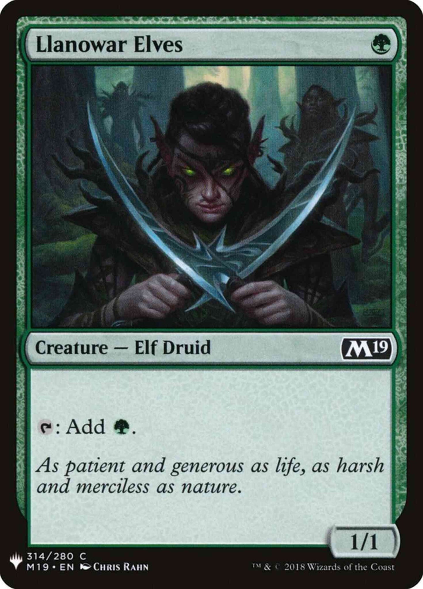 Llanowar Elves [M19-314] [The List] [Non-Foil]
