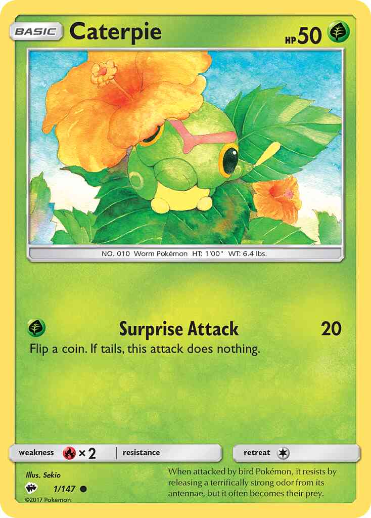 Caterpie - 1/147 - Common [sm3-1] [Non-Holo]