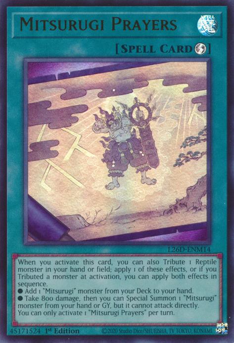 Mitsurugi Prayers - L26D-ENM14 - Ultra Rare - 1st Edition