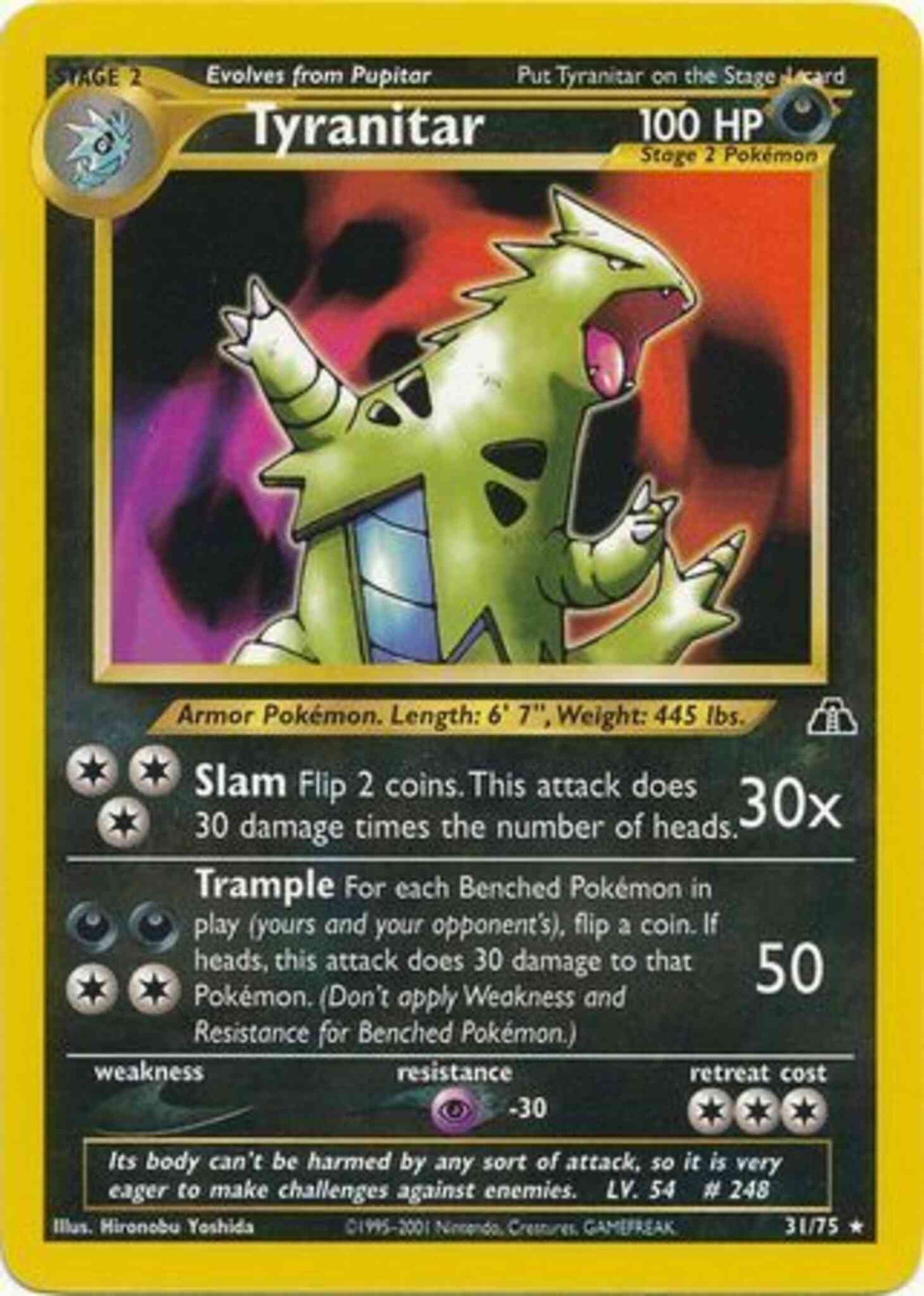 Tyranitar - 31/75 - Rare - Unlimited [neo2U-31] [Non-Holo]