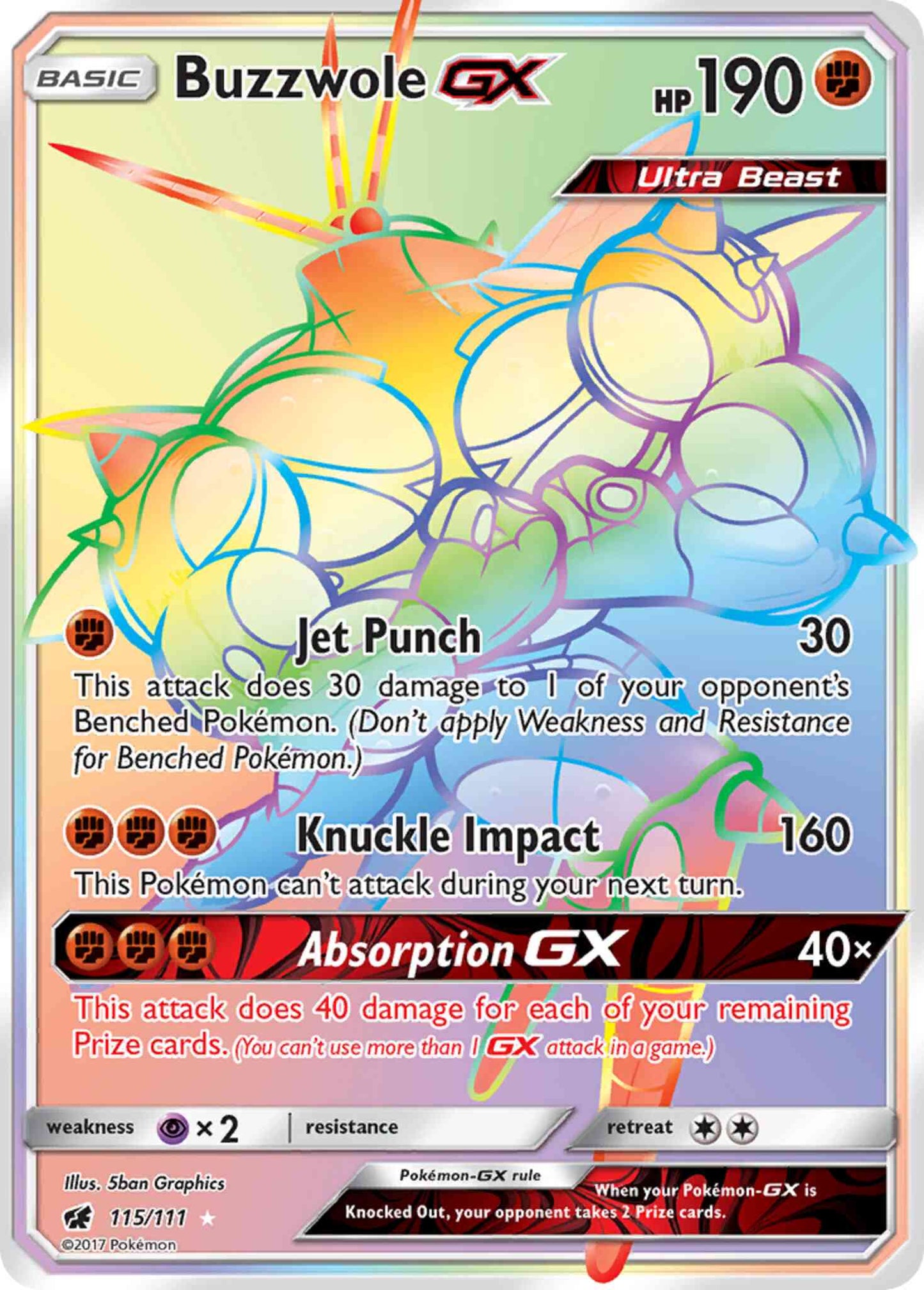 Buzzwole-GX - 115/111 - Rare Secret [sm4-115] [Secret]