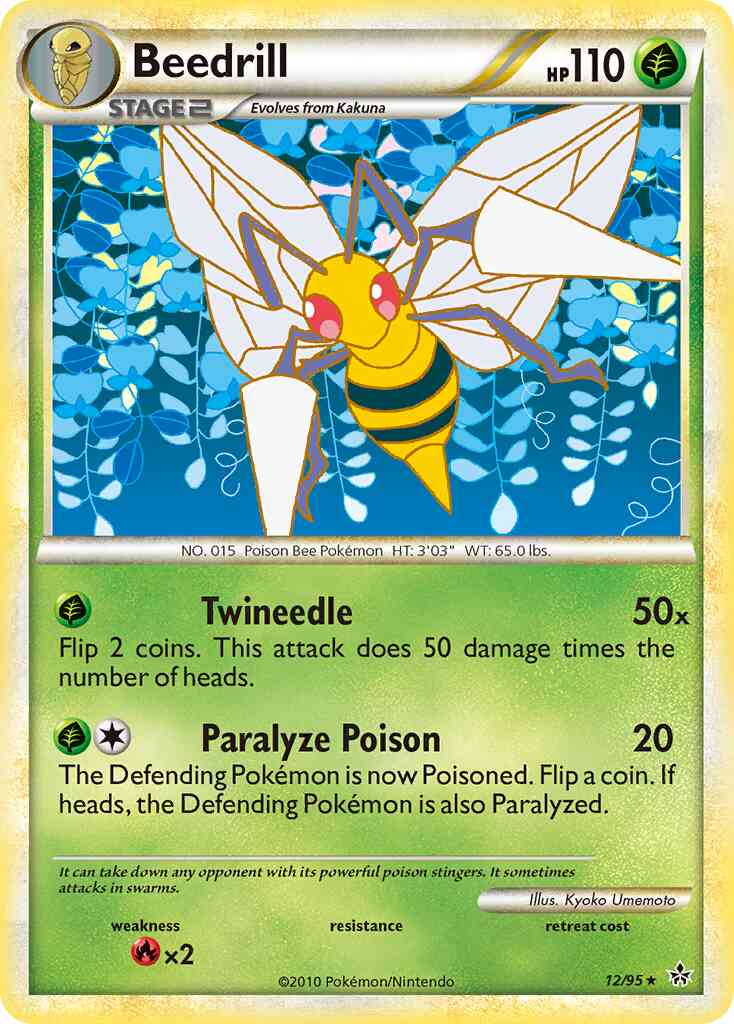 Beedrill - 12/95 - Rare [hgss2-12] [Reverse Holo]