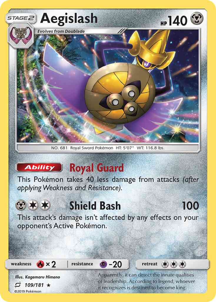 Aegislash - 109/181 - Rare Holo [sm9-109] [Reverse Holo]