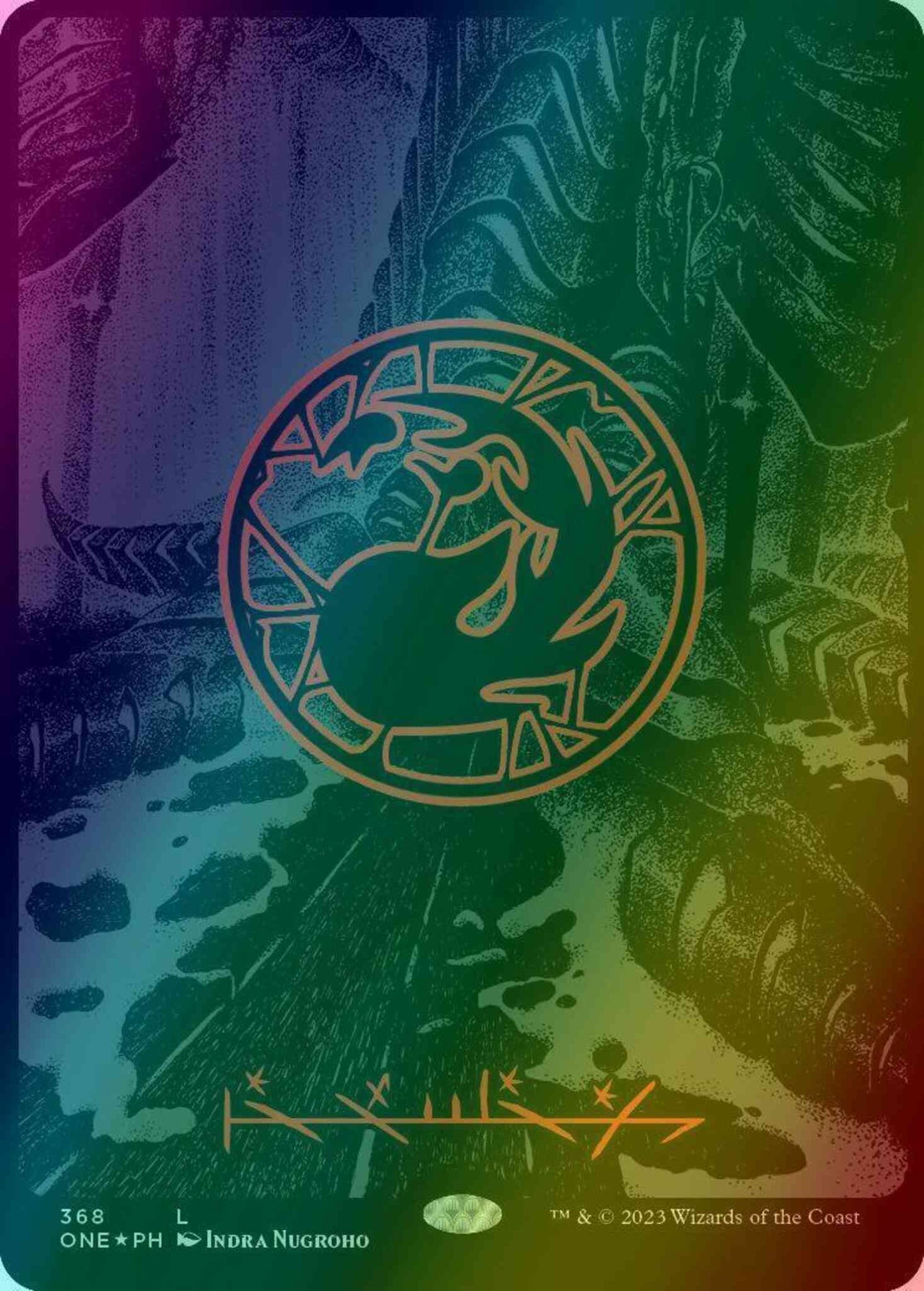 Mountain - Phyrexian [368] [Full Art] [Phyrexia: All Will Be One] [Oil Slick Foil]