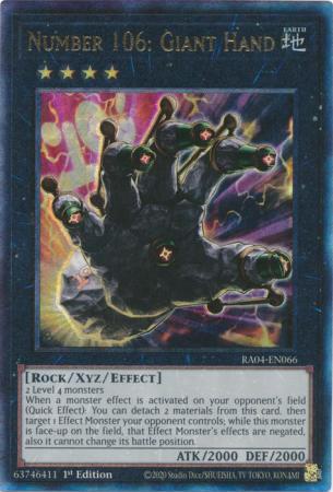 Number 106: Giant Hand - RA04-EN066 - Ultimate Rare - 1st Edition