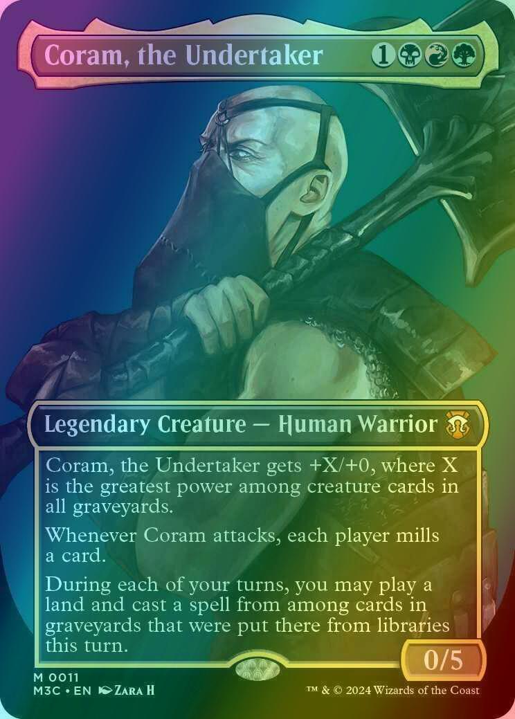 Coram, the Undertaker [11] [Borderless] [Profile] [Modern Horizons 3: Commander] [Foil]