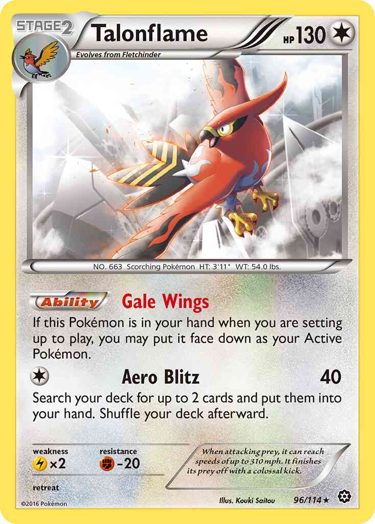Talonflame - 96/114 - Rare [xy11-96] [Reverse Holo]