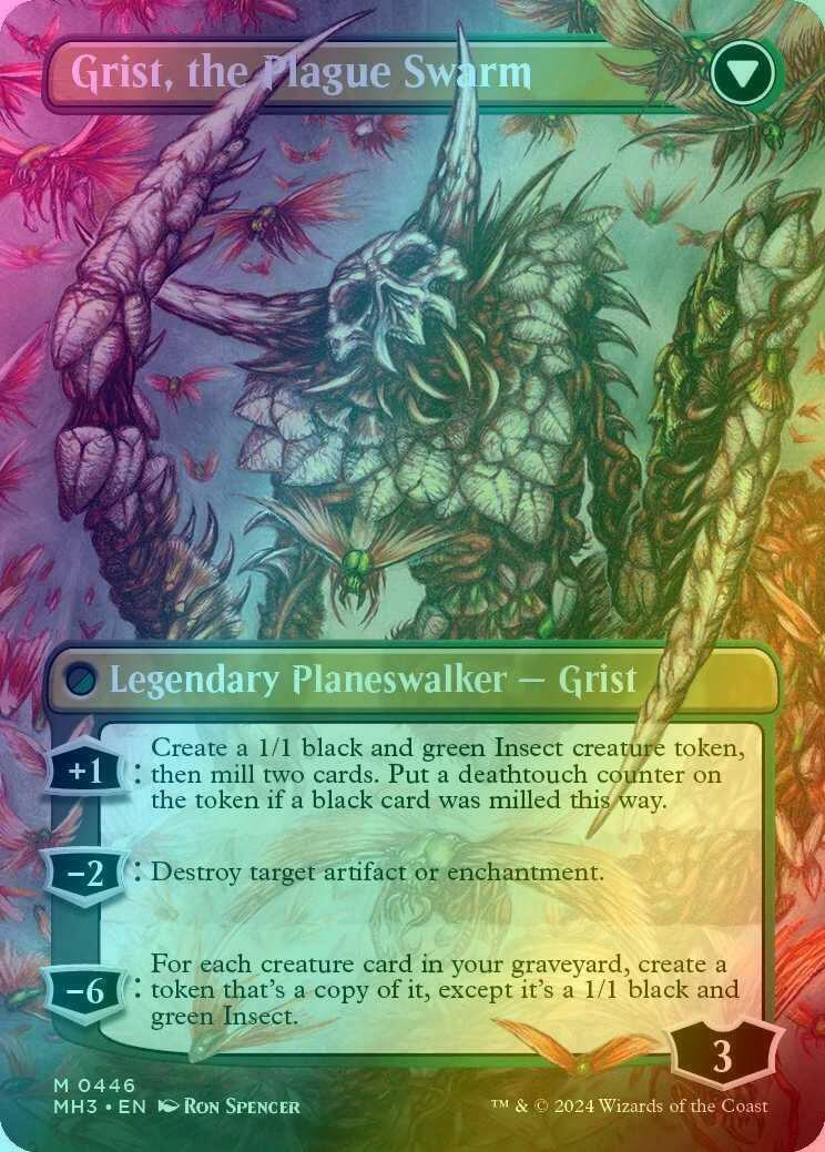 Grist, Voracious Larva // Grist, the Plague Swarm [446] [Borderless] [Modern Horizons 3] [Foil]
