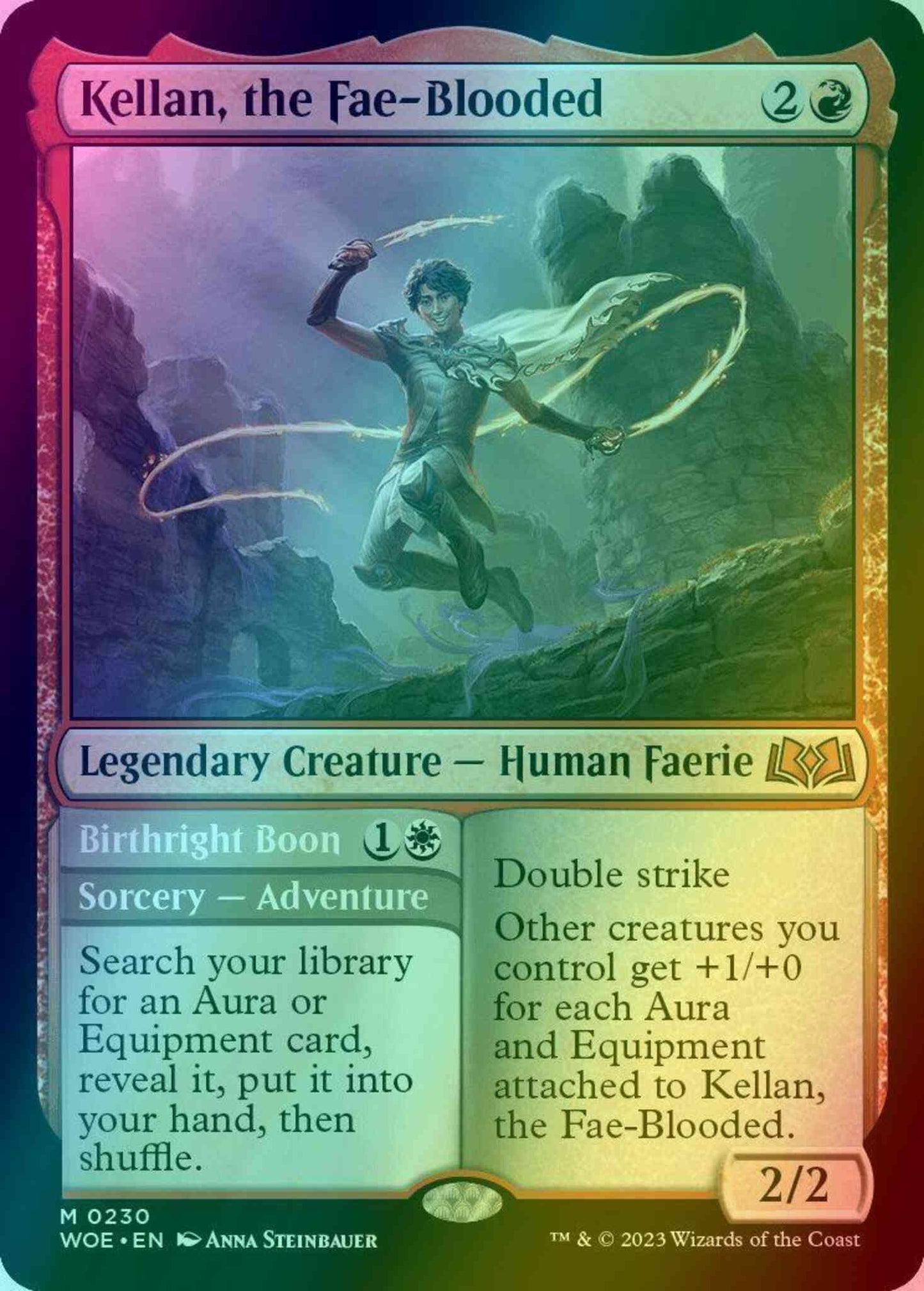 Kellan, the Fae-Blooded // Birthright Boon [230] [Wilds of Eldraine] [Foil]