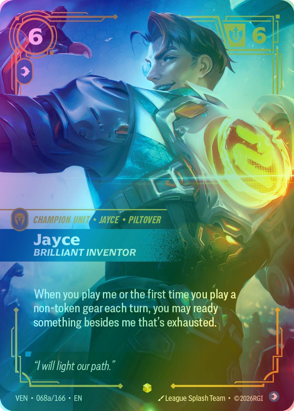 Jayce, Brilliant Inventor (Alternate Art) - 068a/166 [Vendetta] [Foil]