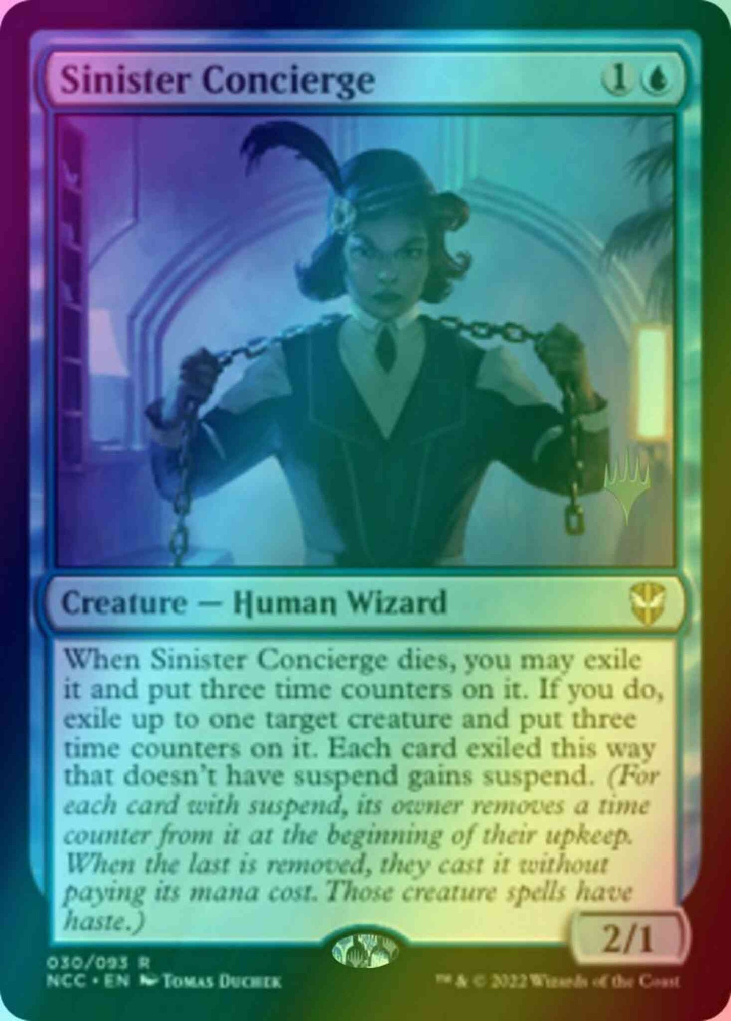 Sinister Concierge [Promo Pack] [30p] [Streets of New Capenna: Commander: Promos] [Foil]