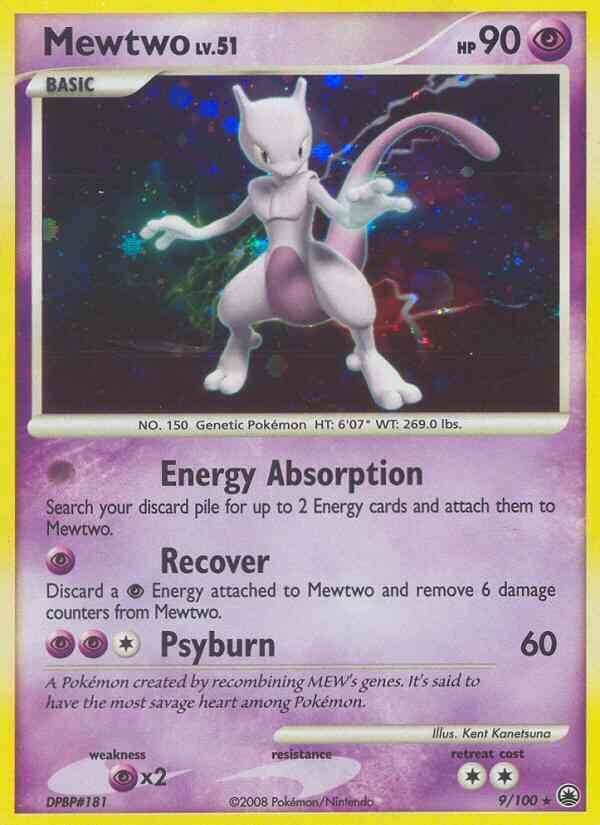 Mewtwo - 9/100 - Rare Holo [dp5-9] [Reverse Holo]