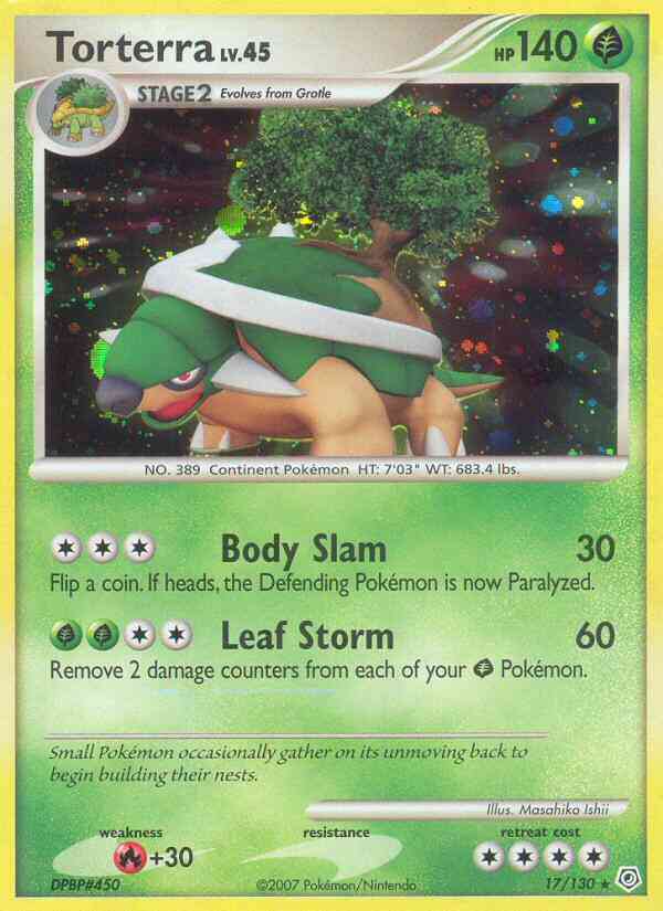 Torterra - 17/130 - Rare Holo [dp1-17] [Reverse Holo]