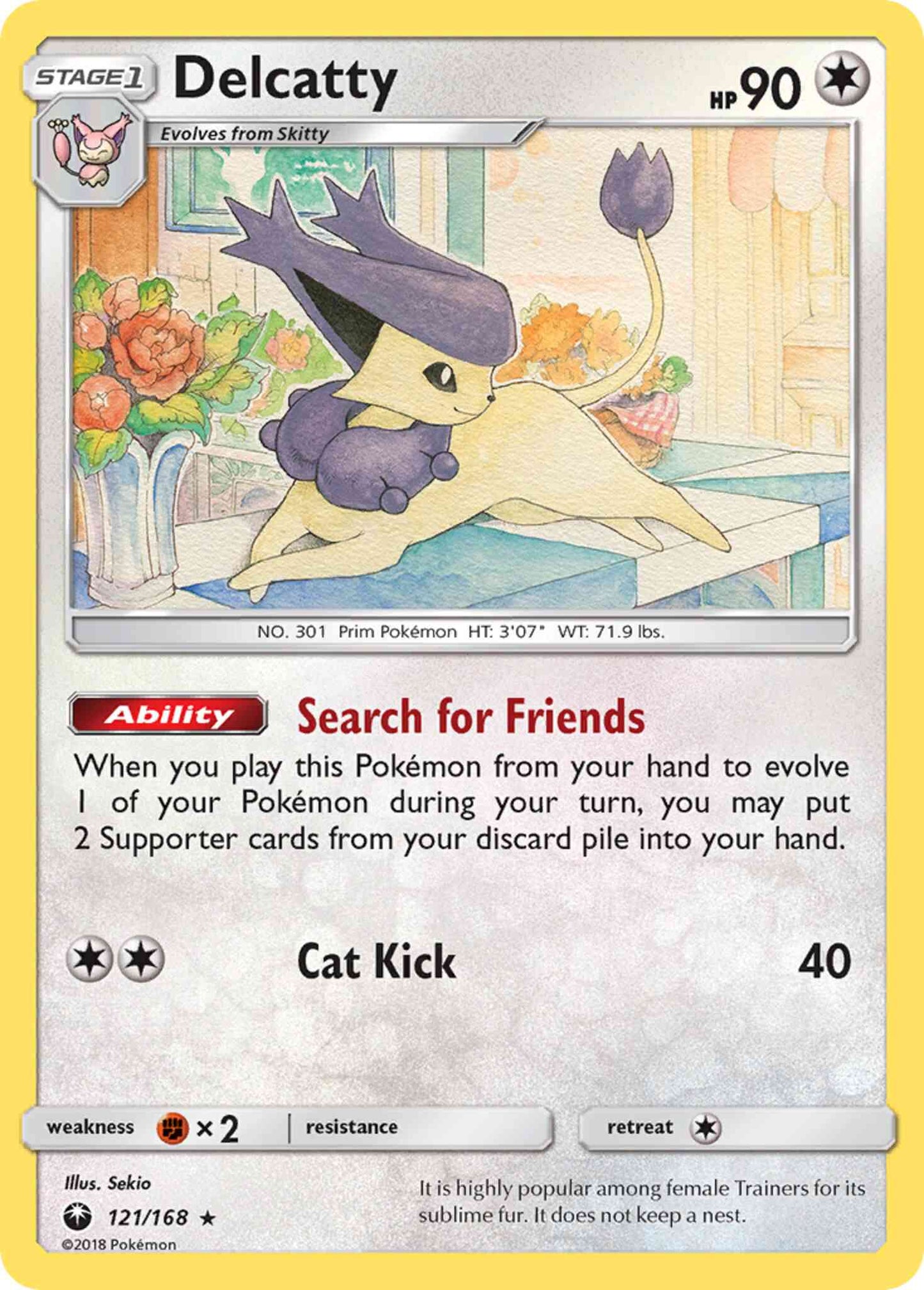 Delcatty - 121/168 - Rare Holo [sm7-121] [Reverse Holo]