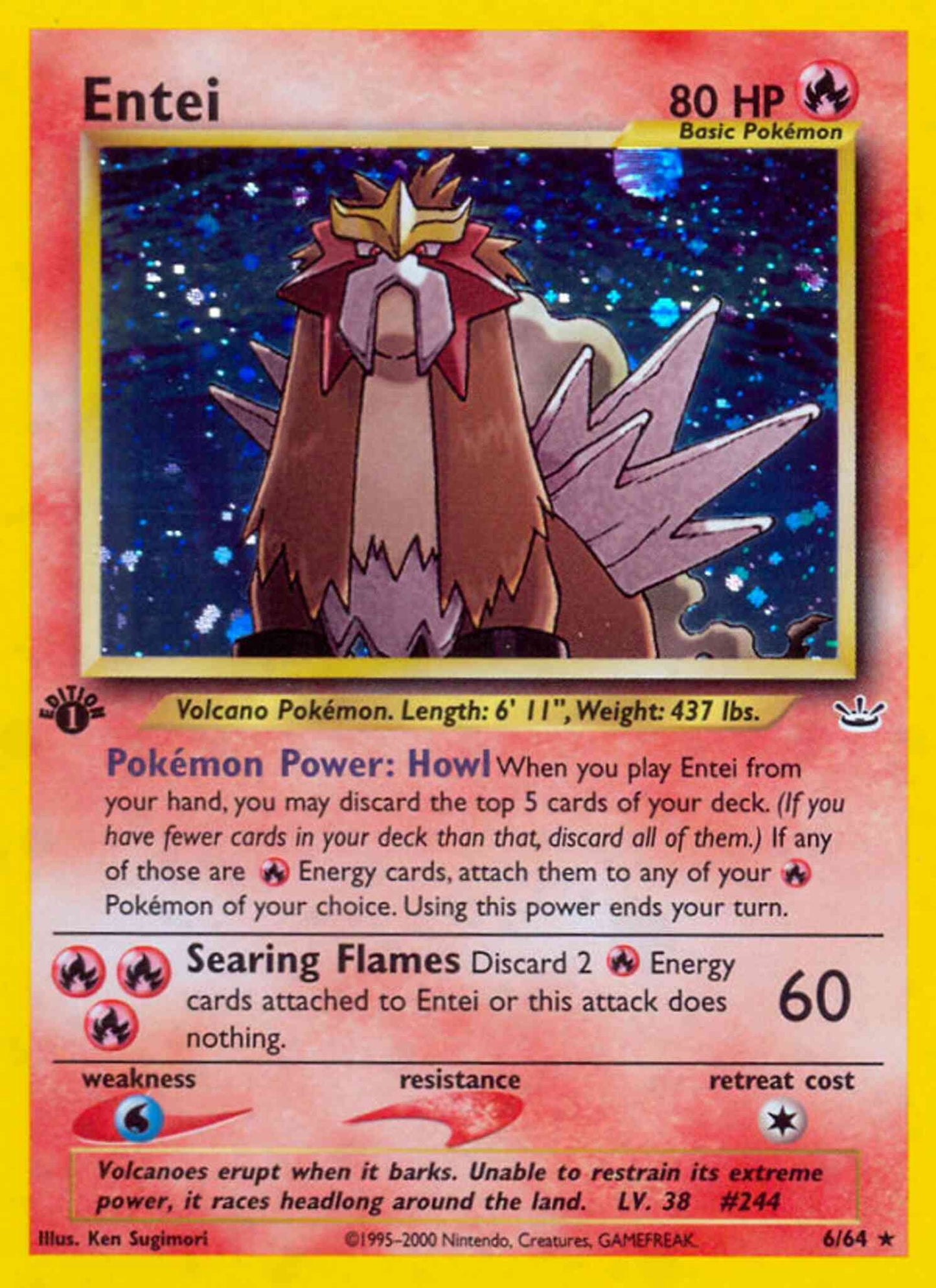 Entei - 6/64 - Rare - 1st Edition [neo3-6] [Holo]