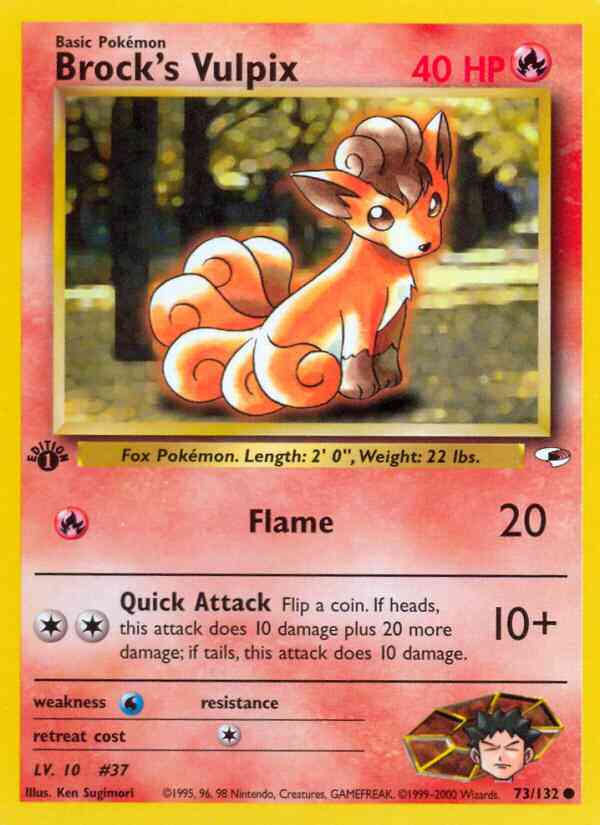 Brock's Vulpix - 73/132 - Common - 1st Edition [gym1-73] [Non-Holo]