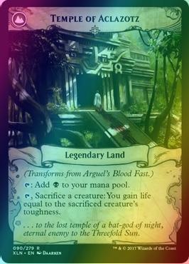 Arguel's Blood Fast // Temple of Aclazotz [90s] [Ixalan Promos] [Foil]