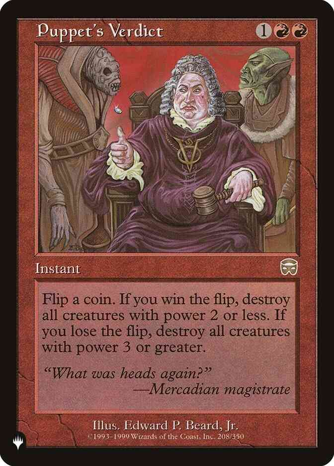 Puppet's Verdict [MMQ-208] [The List] [Non-Foil]