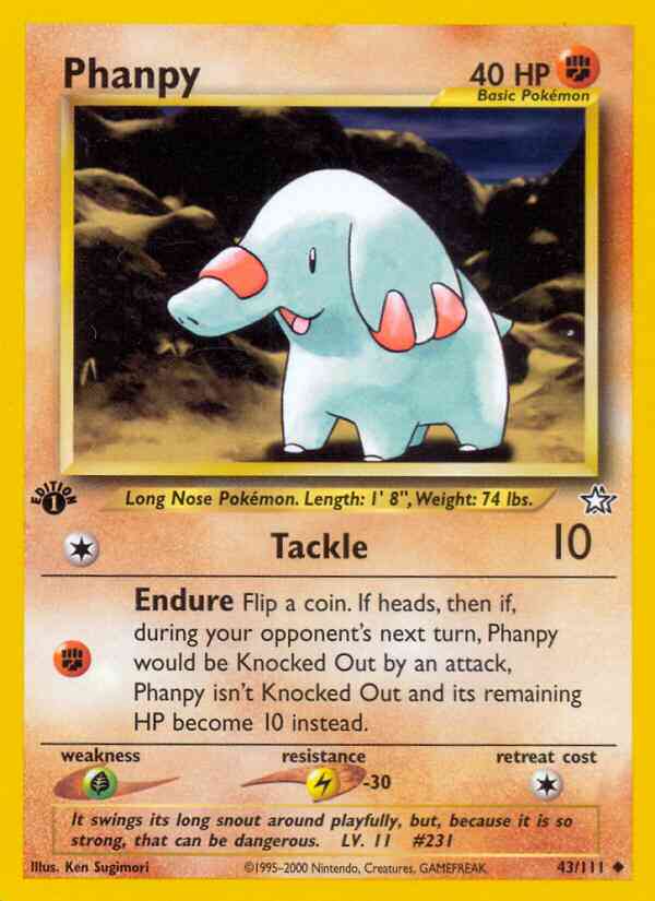 Phanpy - 43/111 - Uncommon - 1st Edition [neo1-43] [Non-Holo]
