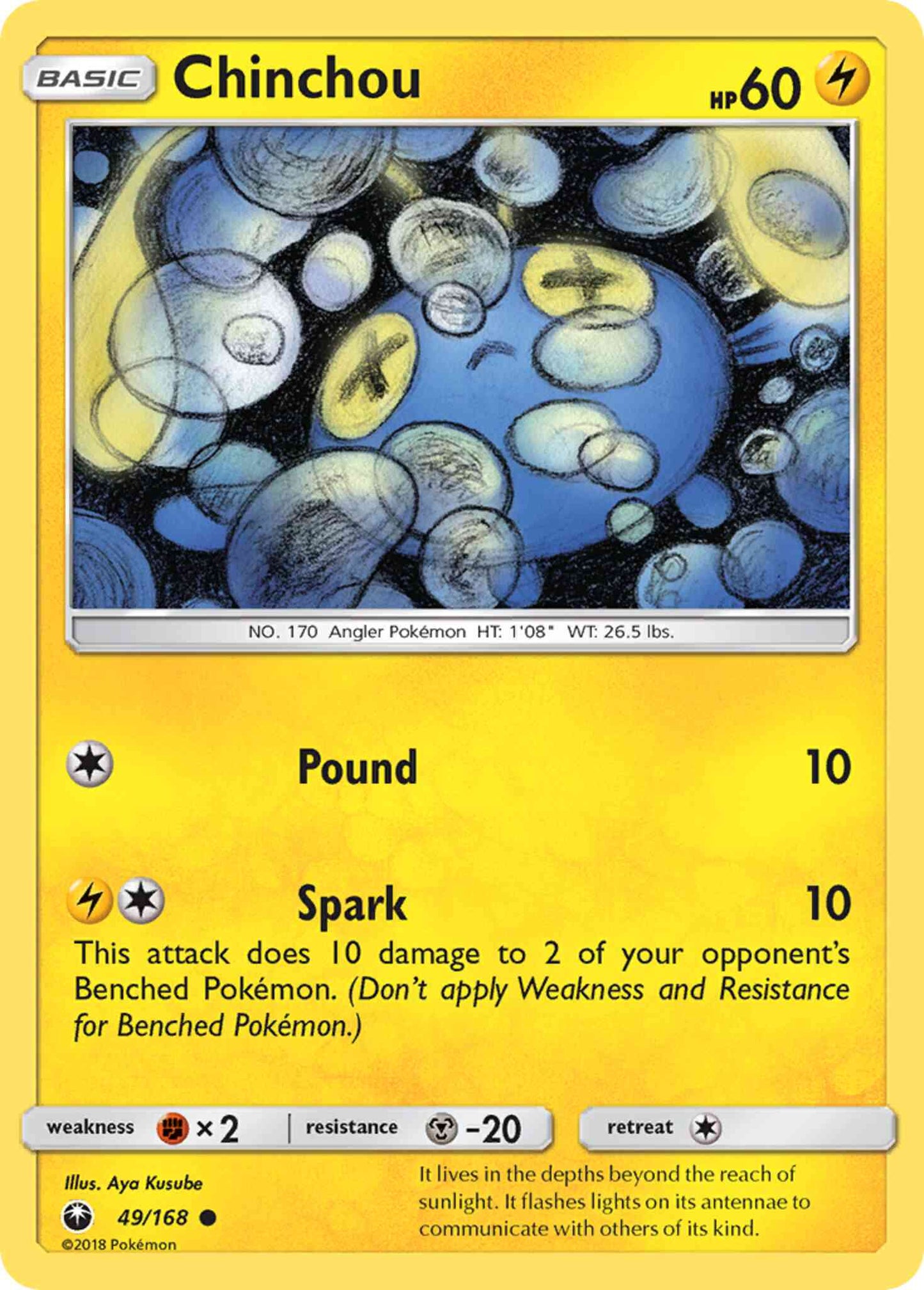 Chinchou - 49/168 - Common [sm7-49] [Reverse Holo]
