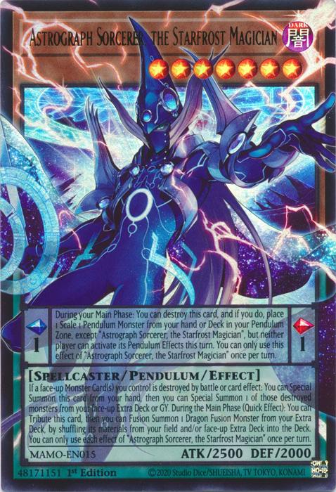 Astrograph Sorcerer, the Starfrost Magician - Extended Art - MAMO-EN015 - Ultra Rare - 1st Edition