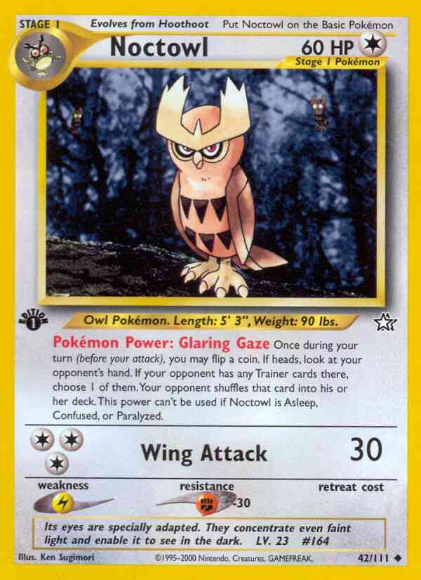 Noctowl - 42/111 - Uncommon - 1st Edition [neo1-42] [Non-Holo]