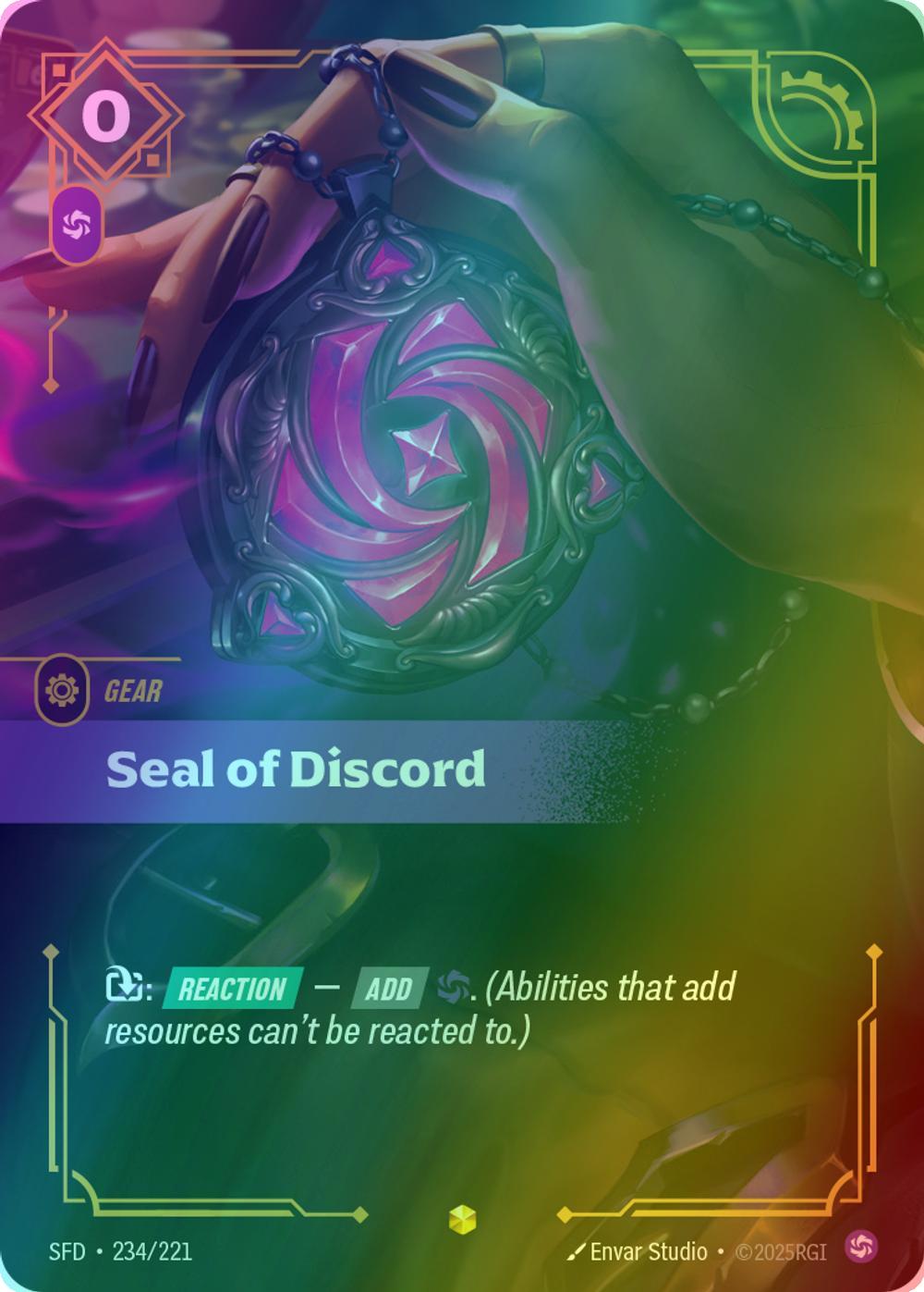 Seal of Discord (Overnumbered) - 234/221 [Spiritforged] [Foil]