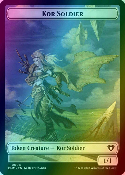 Kor Soldier Token (08) // Saproling Token (35) [Commander Masters: Tokens] [Foil]