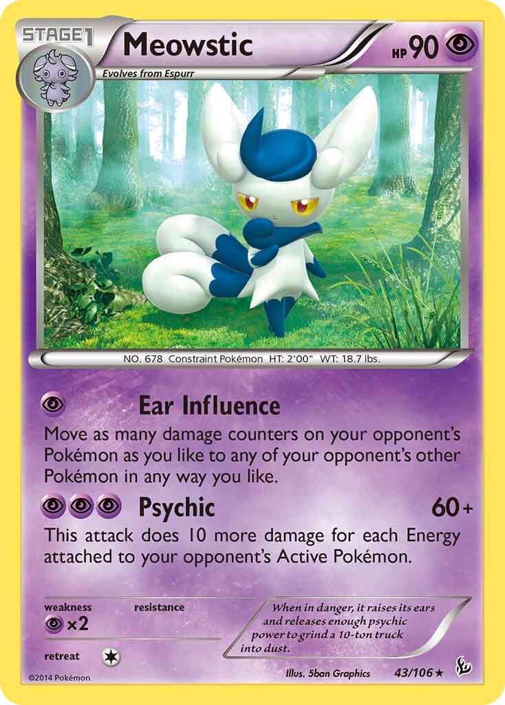 Meowstic - 43/106 - Rare [xy2-43] [Reverse Holo]