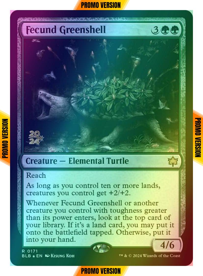 Fecund Greenshell [171s] [Prerelease] [Bloomburrow: Promos] [Foil]
