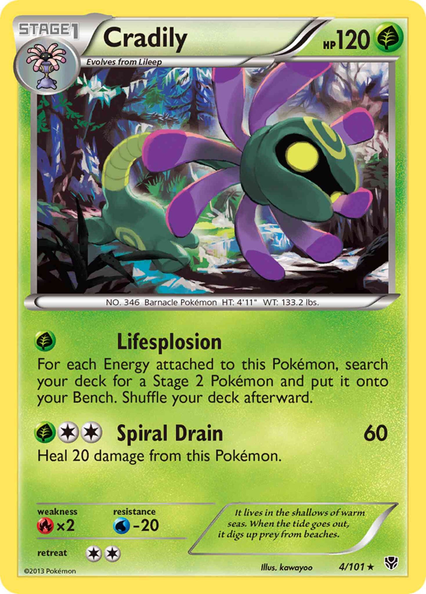Cradily - 4/101 - Rare [bw10-4] [Non-Holo]