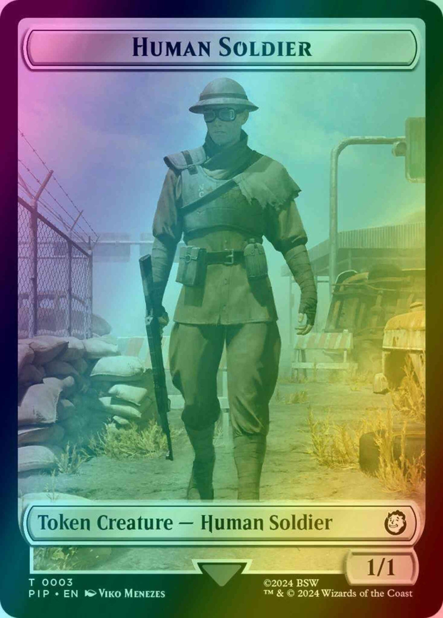 Human Soldier Token (03) // Radiation Token (22) [Fallout: Tokens] [Foil]