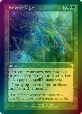 Force of Vigor [21] [Retro Frame] [Modern Horizons 1 Timeshifts] [Etched Foil]