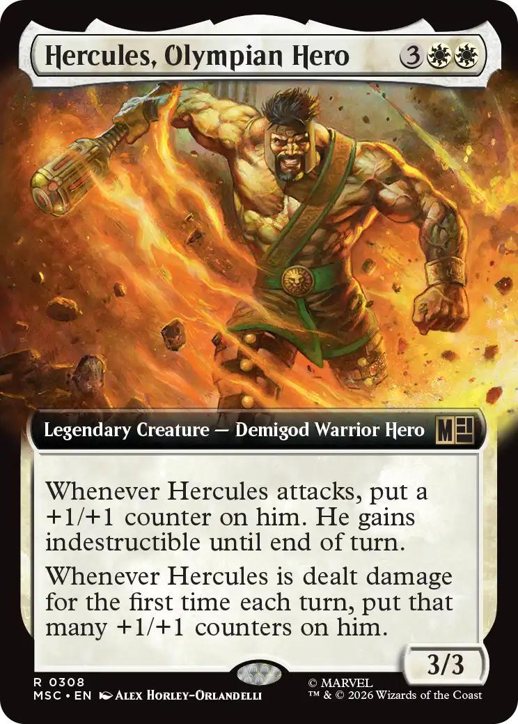 Hercules, Olympian Hero [308] [Extended Art] [Marvel Super Heroes: Commander] [Non-Foil]
