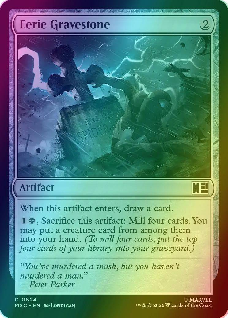 Eerie Gravestone [824] [Jumpstart] [Marvel Super Heroes: Commander] [Foil]