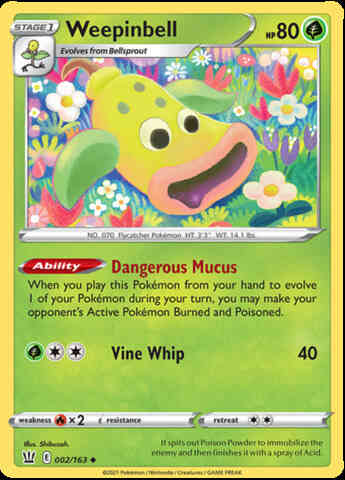 Weepinbell - 002/163 - Uncommon [swsh5-002] [Non-Holo]