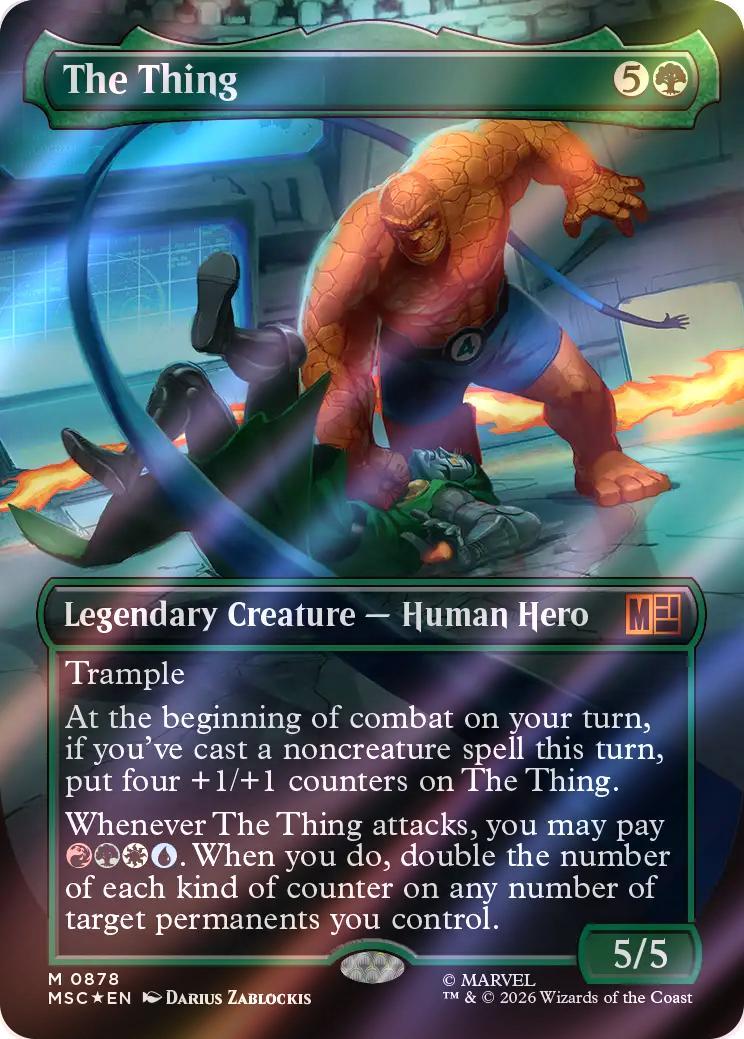 The Thing [878] [Borderless] [Marvel Super Heroes: Commander] [Surge Foil]
