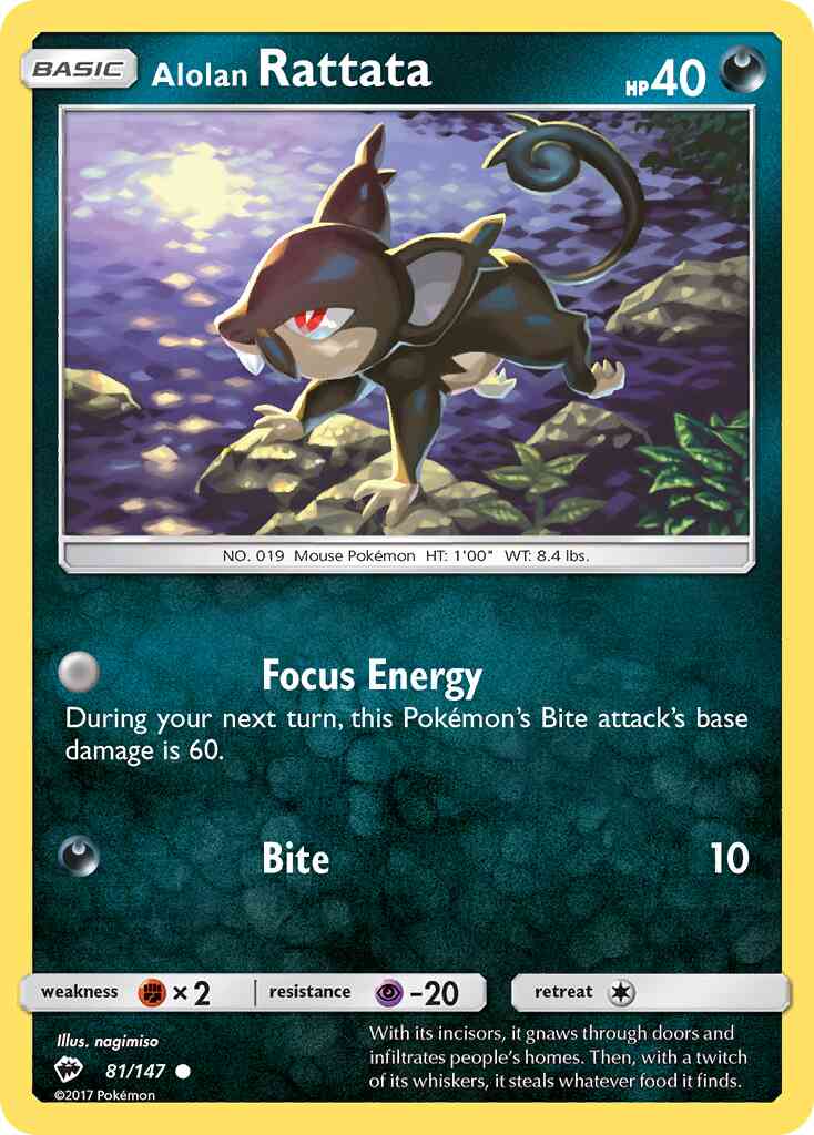 Alolan Rattata - 81/147 - Common [sm3-81] [Reverse Holo]