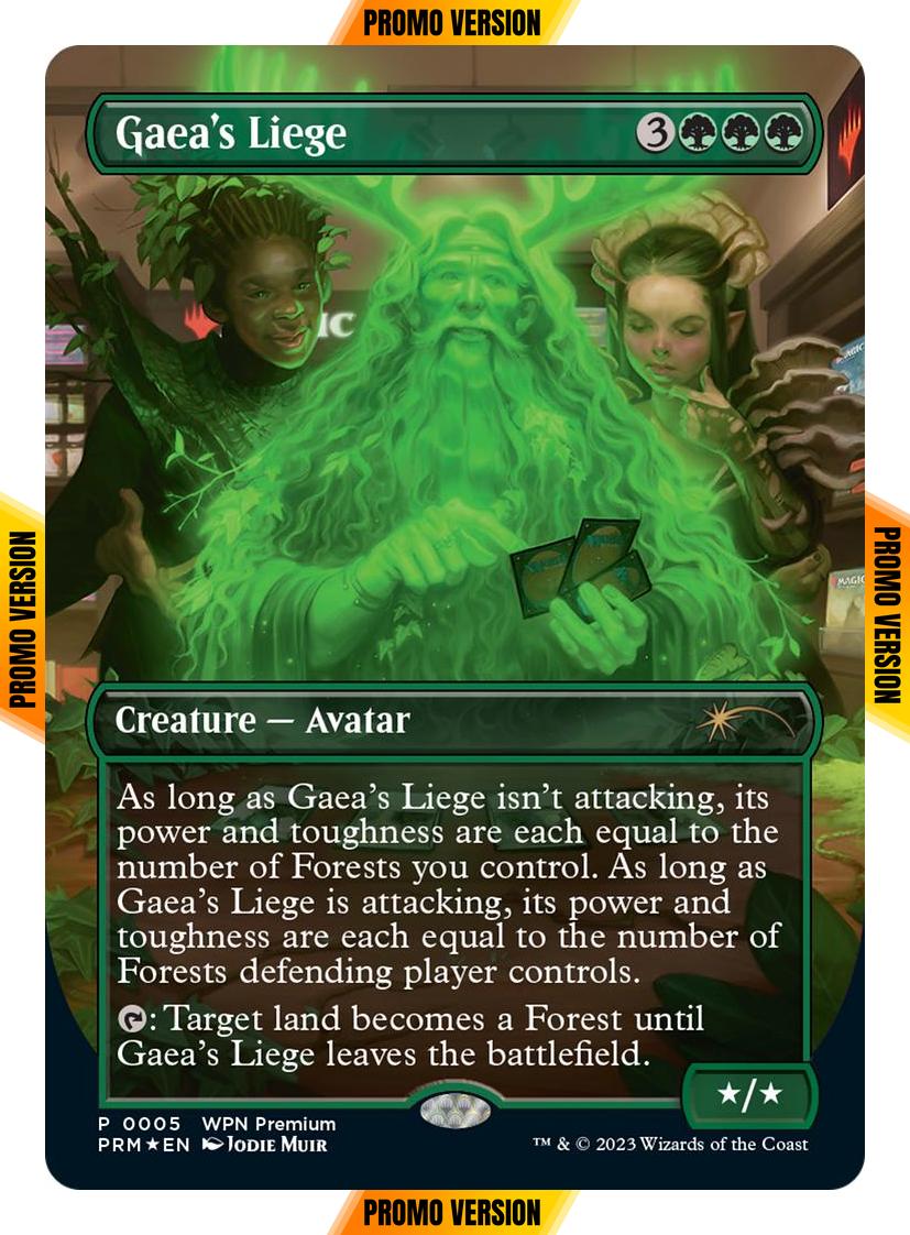 Gaea's Liege [5] [Borderless] [WPN Premium] [Wizards Play Network 2024] [Foil]